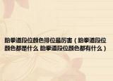 跆拳道段位颜色排位最厉害（跆拳道段位颜色都是什么 跆拳道段位颜色都有什么）