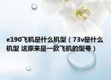 e190飞机是什么机型（73v是什么机型 这原来是一款飞机的型号）