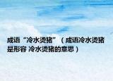 成语“冷水烫猪”（成语冷水烫猪是形容 冷水烫猪的意思）