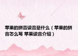 苹果的拼音读音是什么（苹果的拼音怎么写 苹果读音介绍）