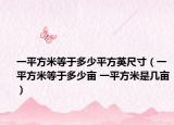 一平方米等于多少平方英尺寸（一平方米等于多少亩 一平方米是几亩）