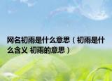 网名初雨是什么意思（初雨是什么含义 初雨的意思）
