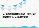 头涔涔泪潸潸什么意思（头涔涔的意思是什么 头涔涔的意思）