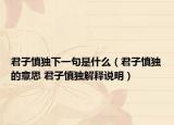 君子慎独下一句是什么（君子慎独的意思 君子慎独解释说明）