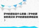 梦中的额吉是什么歌曲（梦中的额吉歌词汉语 梦中的额吉的原唱是谁）