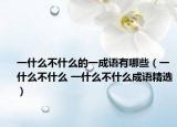 一什么不什么的一成语有哪些（一什么不什么 一什么不什么成语精选）