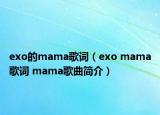 exo的mama歌词（exo mama歌词 mama歌曲简介）