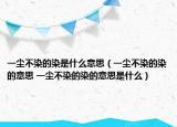 一尘不染的染是什么意思（一尘不染的染的意思 一尘不染的染的意思是什么）