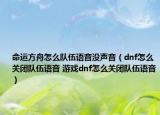 命运方舟怎么队伍语音没声音（dnf怎么关闭队伍语音 游戏dnf怎么关闭队伍语音）