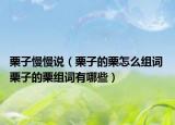 栗子慢慢说（栗子的栗怎么组词 栗子的栗组词有哪些）