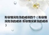 形容情况危急的成语四个（形容情况危急的成语 形容情况紧急的成语）
