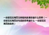 一朵梨花压海棠玉树临风胜潘安是什么意思（一朵梨花压海棠这句话的意思是什么 一朵梨花压海棠的由来）
