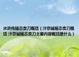 水浒传杨志卖刀概括（汴京城杨志卖刀概括 汴京城杨志卖刀主要内容概括是什么）