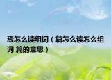 焉怎么读组词（篇怎么读怎么组词 篇的意思）