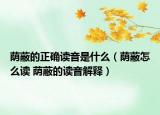 荫蔽的正确读音是什么（荫蔽怎么读 荫蔽的读音解释）