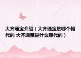 大齐通宝介绍（大齐通宝是哪个朝代的 大齐通宝是什么朝代的）