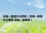 沧海一笑是什么歌名（沧海一笑是什么意思 沧海一笑解释）