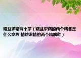 精益求精两个字（精益求精的两个精各是什么意思 精益求精的两个精解释）