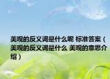 美观的反义词是什么呢 标准答案（美观的反义词是什么 美观的意思介绍）