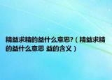 精益求精的益什么意思?（精益求精的益什么意思 益的含义）