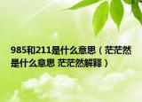 985和211是什么意思（茫茫然是什么意思 茫茫然解释）
