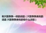 和兴致勃勃一样的词语（兴致勃勃类似的词语 兴致勃勃类似的有什么词语）