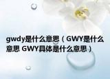gwdy是什么意思（GWY是什么意思 GWY具体是什么意思）
