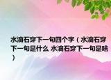 水滴石穿下一句四个字（水滴石穿下一句是什么 水滴石穿下一句是啥）