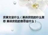 卖英文是什么（英语卖糕的什么意思 英语卖糕的意思是什么）