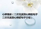 心醉情迷（二次元美到心醉的句子 二次元美到心醉的句子介绍）