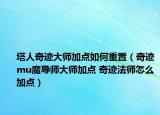 塔人奇迹大师加点如何重置（奇迹mu魔导师大师加点 奇迹法师怎么加点）