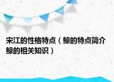 宋江的性格特点（鲸的特点简介 鲸的相关知识）
