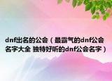 dnf出名的公会（最霸气的dnf公会名字大全 独特好听的dnf公会名字）