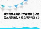 炫舞舞团名字格式干净两字（好听的炫舞舞团名字 适合炫舞舞团名字）