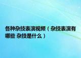 各种杂技表演视频（杂技表演有哪些 杂技是什么）