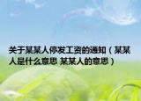 关于某某人停发工资的通知（某某人是什么意思 某某人的意思）