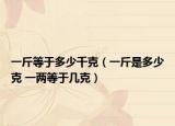 一斤等于多少千克（一斤是多少克 一两等于几克）