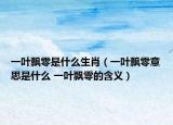 一叶飘零是什么生肖（一叶飘零意思是什么 一叶飘零的含义）