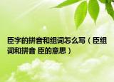 臣字的拼音和组词怎么写（臣组词和拼音 臣的意思）