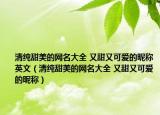 清纯甜美的网名大全 又甜又可爱的昵称英文（清纯甜美的网名大全 又甜又可爱的昵称）