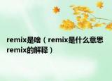 remix是啥（remix是什么意思 remix的解释）