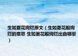 生如夏花绚烂原文（生如夏花般绚烂的意思 生如夏花般绚烂出自哪里）