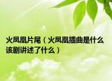 火凤凰片尾（火凤凰插曲是什么 该剧讲述了什么）