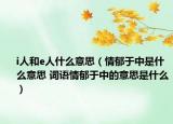 i人和e人什么意思（情郁于中是什么意思 词语情郁于中的意思是什么）