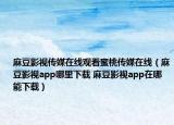 麻豆影视传媒在线观看蜜桃传媒在线（麻豆影视app哪里下载 麻豆影视app在哪能下载）