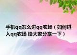 手机qq怎么进qq农场（如何进入qq农场 给大家分享一下）