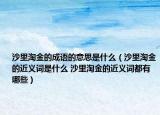 沙里淘金的成语的意思是什么（沙里淘金的近义词是什么 沙里淘金的近义词都有哪些）