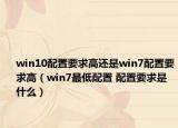 win10配置要求高还是win7配置要求高（win7最低配置 配置要求是什么）