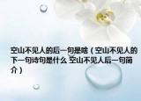 空山不见人的后一句是啥（空山不见人的下一句诗句是什么 空山不见人后一句简介）