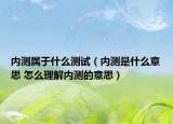 内测属于什么测试（内测是什么意思 怎么理解内测的意思）